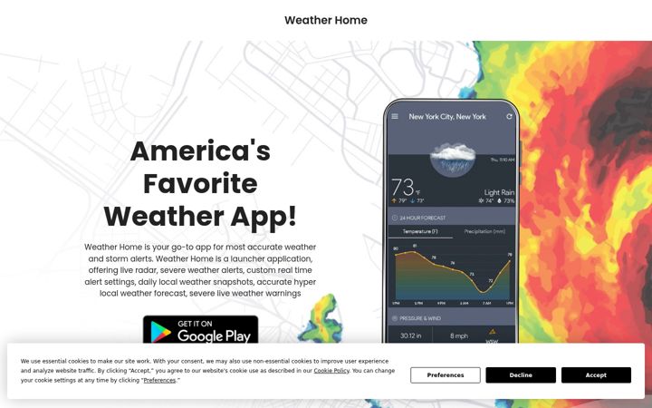 Screenshot of weatherhomeapp.com