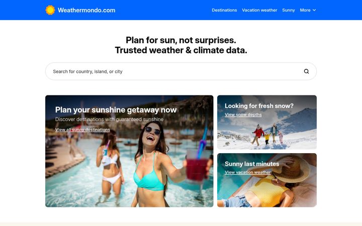 Screenshot of weathermondo.com