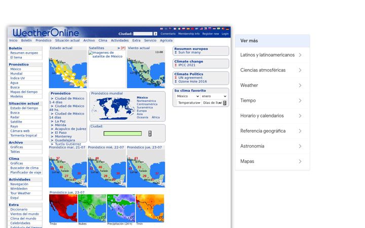 Screenshot of weatheronline.mx