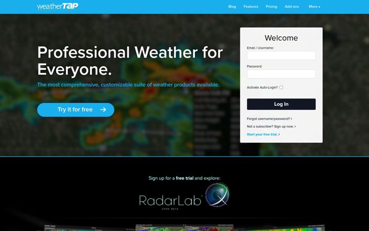 Captura de pantalla de weathertap.com