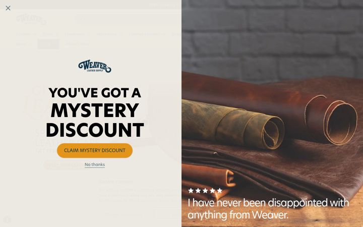 Screenshot of weaverleathersupply.com