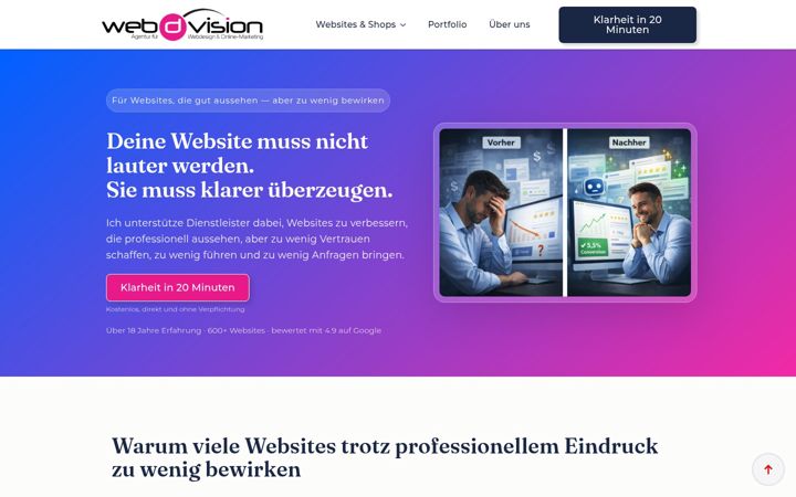 Screenshot of web-d-vision.ch