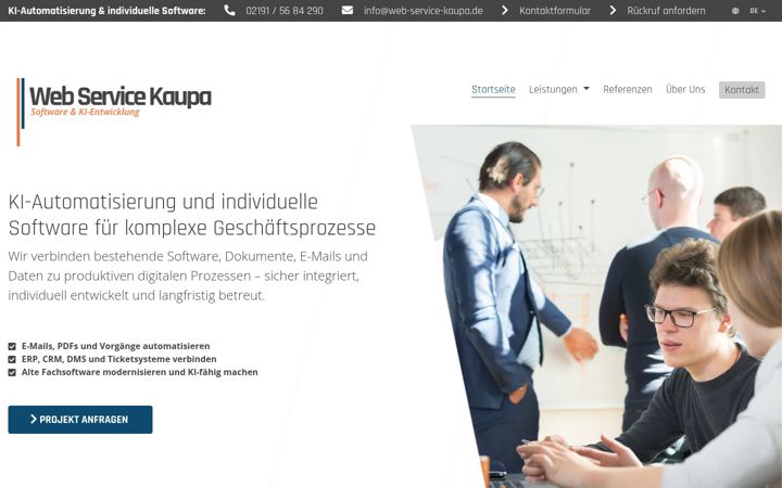 Screenshot ta' web-service-kaupa.de