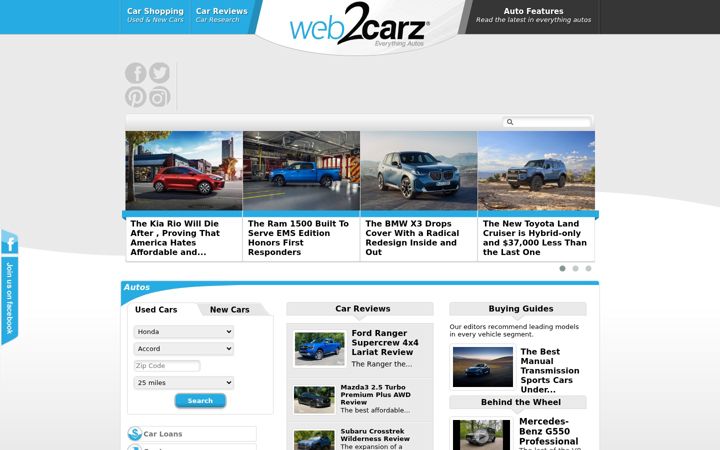 Capture d'écran de web2carz.com