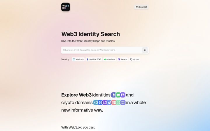 Screenshot of web3.bio