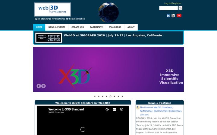 Screenshot of web3d.org