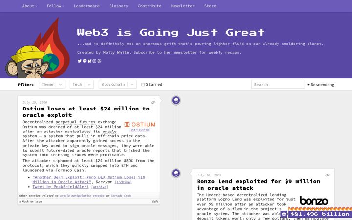 Screenshot of web3isgoinggreat.com