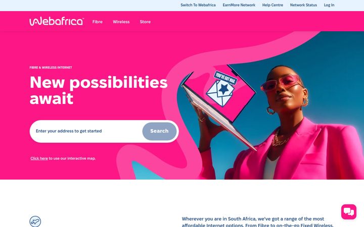 Screenshot of webafrica.co.za