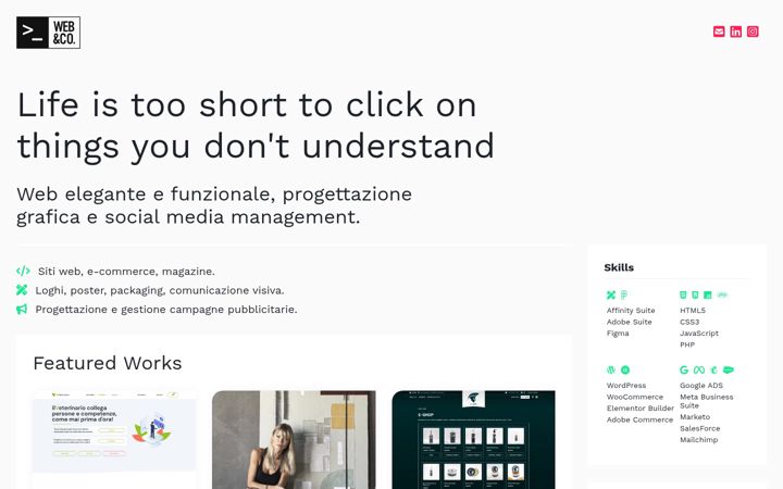Skærmbillede af webandco.it
