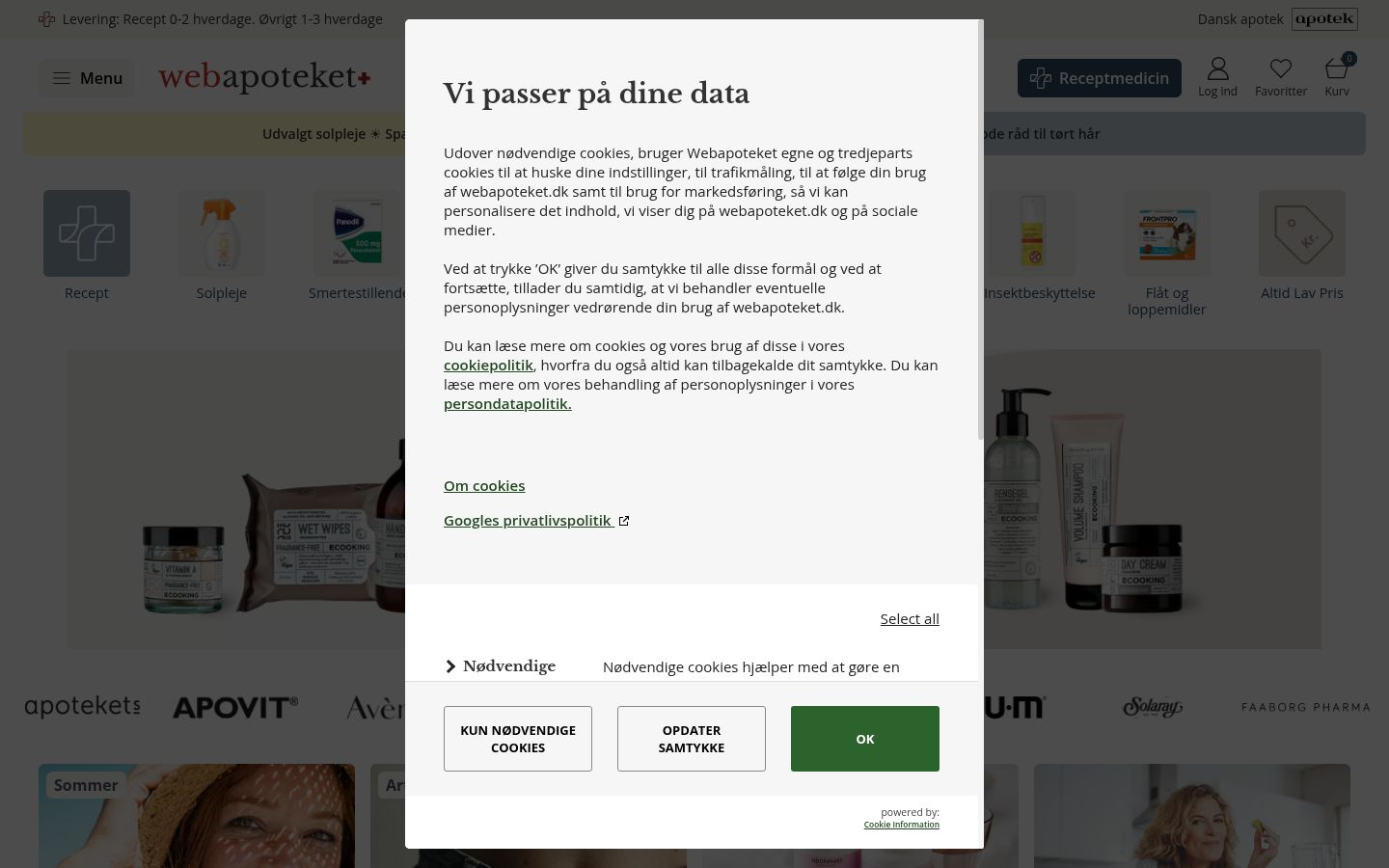 Snímek obrazovky baneru souhlasu zobrazeného před jakoukoli interakcí