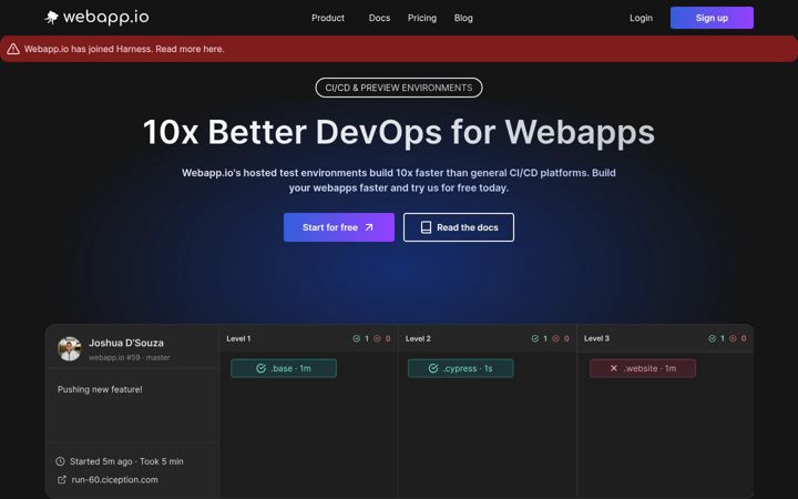 Screenshot di webapp.io