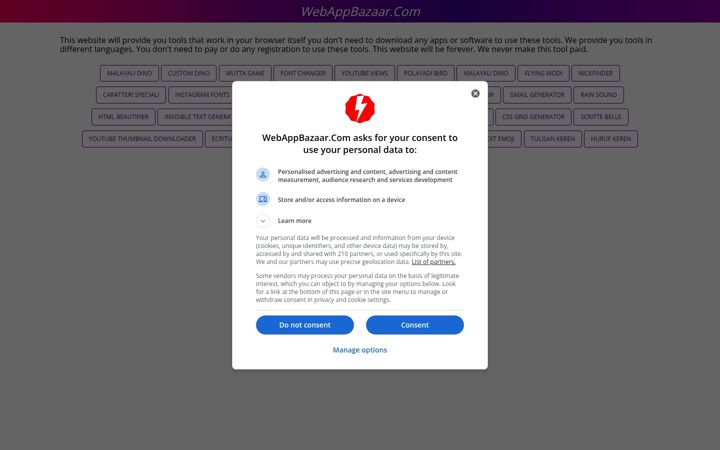 Screenshot of webappbazaar.com
