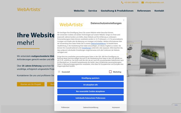 Screenshot of webartists.at