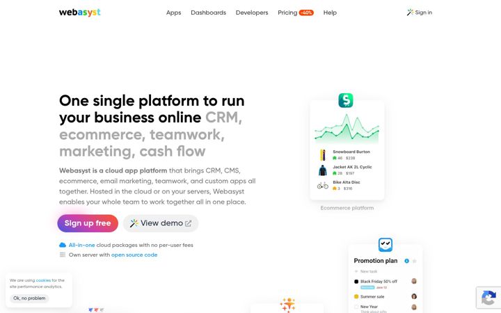 Screenshot of webasyst.com