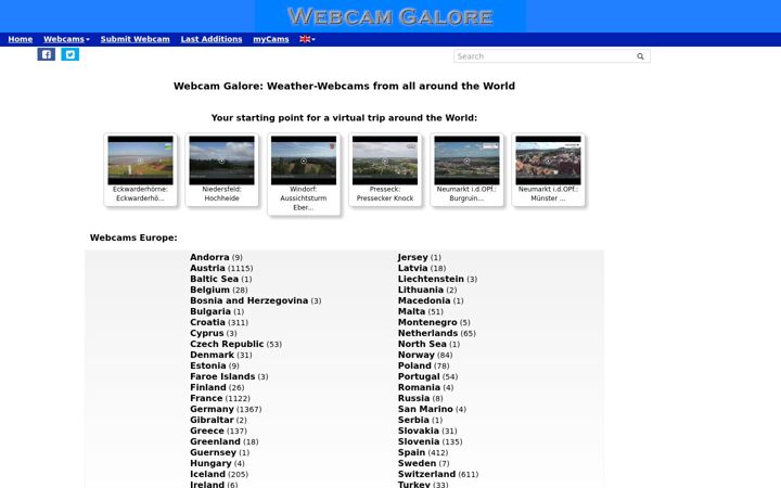 Screenshot of webcamgalore.com