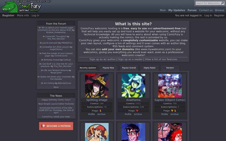 Screenshot of webcomic.ws