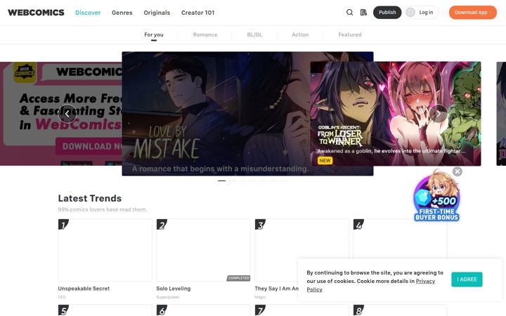 Screenshot of webcomicsapp.com