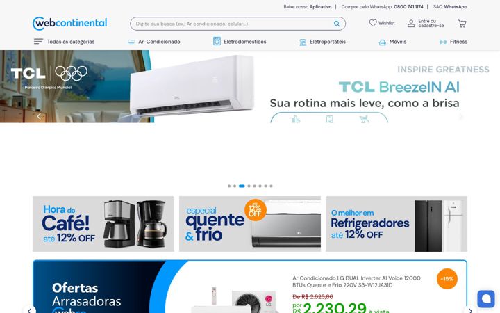 Screenshot of webcontinental.com.br
