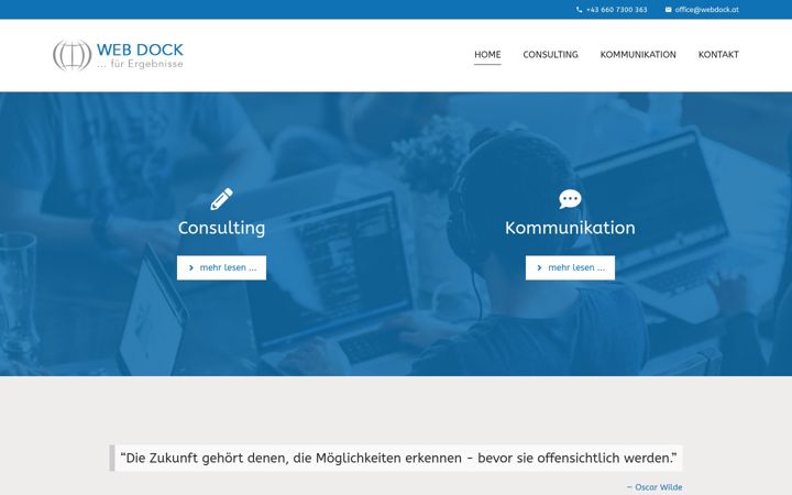 Snímek obrazovky webdock.at