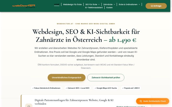 Képernyőkép: webdoctor.at