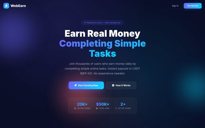 Screenshot of webearn.pro