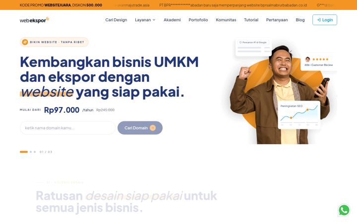 Screenshot of webekspor.com
