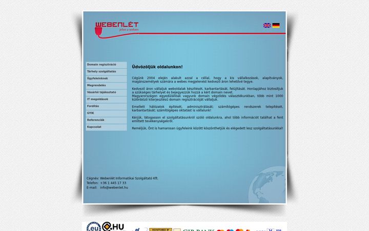 Screenshot of webenlet.hu