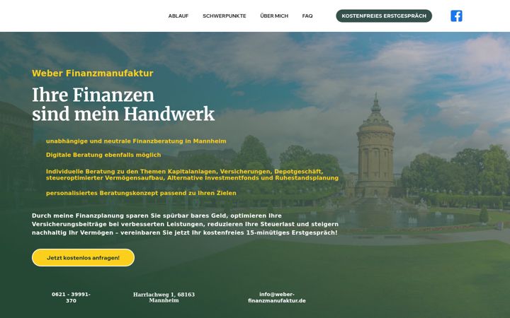 Ekraanipilt saidist weber-finanzmanufaktur.de