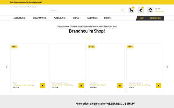 Screenshot of weber-rescue-shop.com