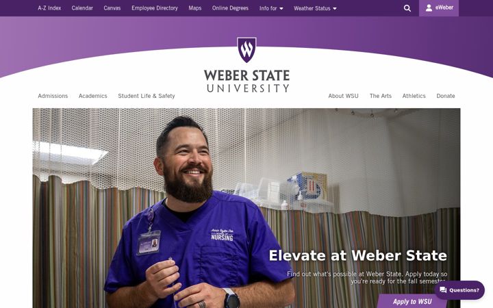 Zrzut ekranu weber.edu