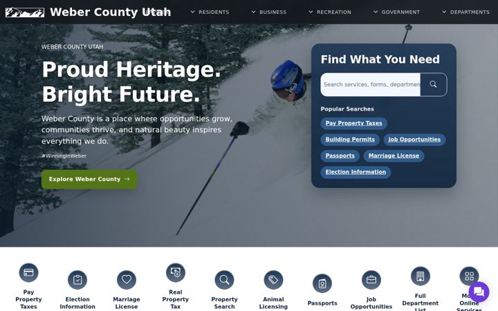 Screenshot of webercountyutah.gov