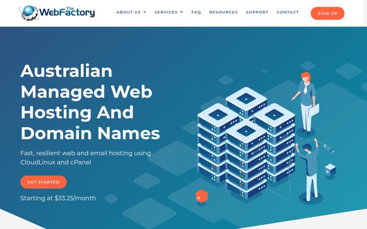 Screenshot of webfactory.com.au