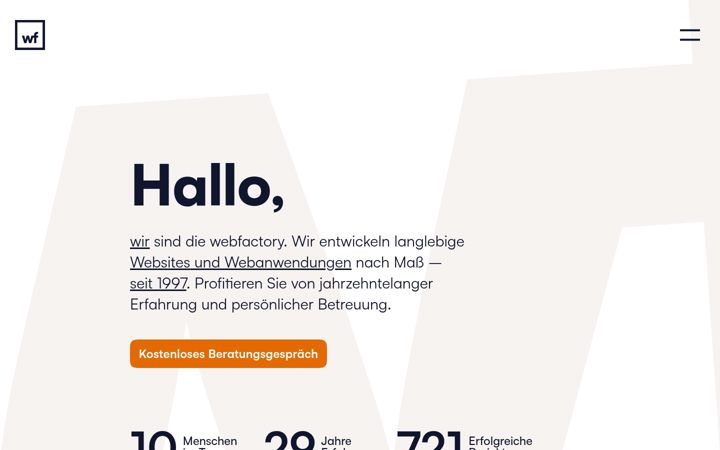 Screenshot of webfactory.de