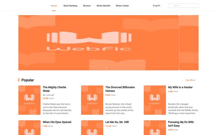 Screenshot of webfic.com