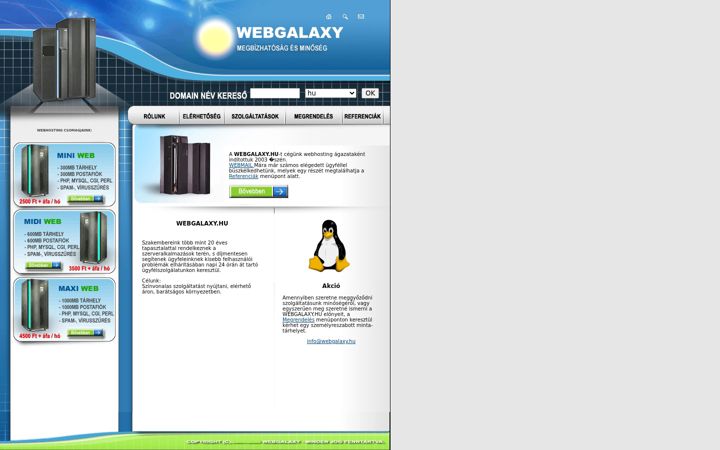 Screenshot of webgalaxy.hu
