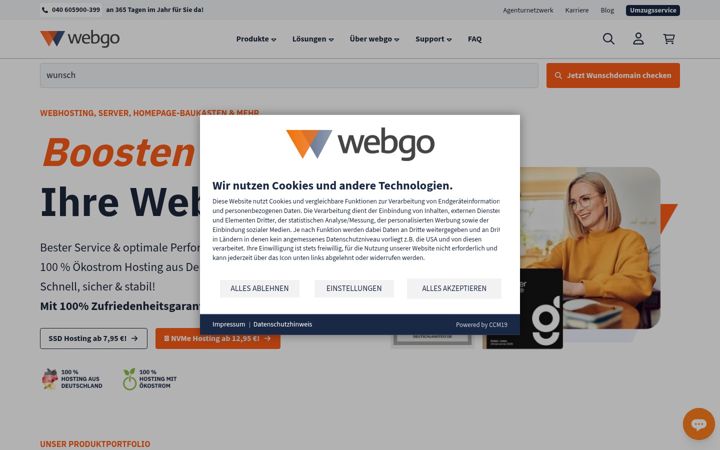 Ekraanipilt saidist webgo.de