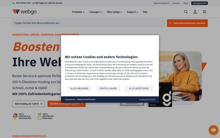 Екранна снимка на webgo24.de