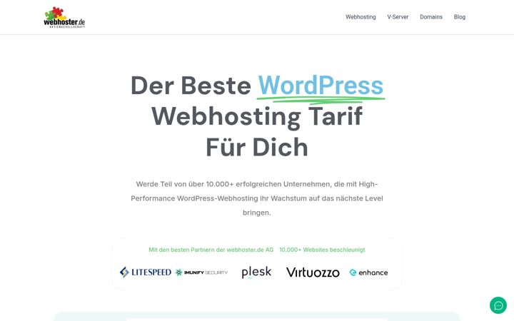 Screenshot of webhoster.de