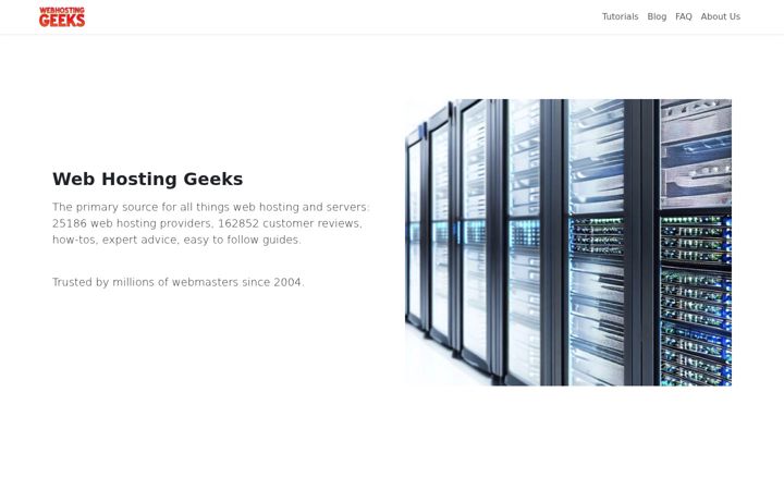 Screenshot of webhostinggeeks.com