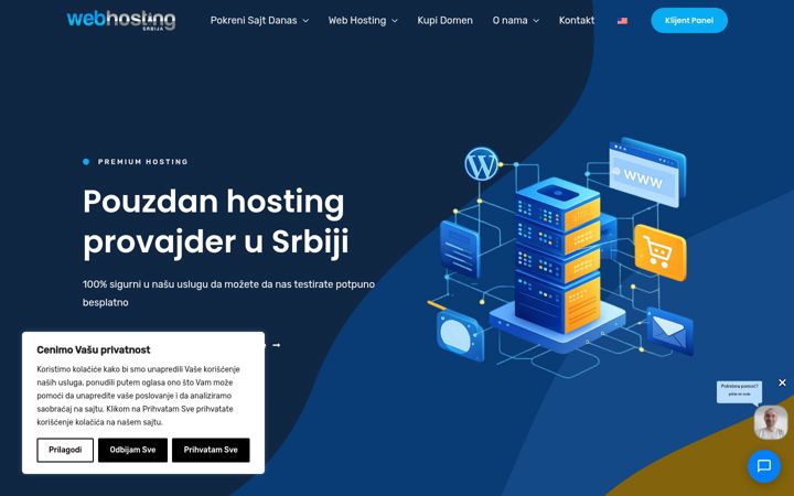 Screenshot of webhostingsrbija.rs