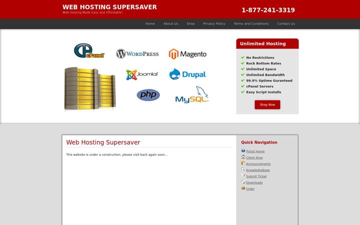 Screenshot of webhostingsupersaver.com