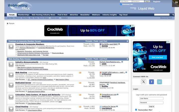Skærmbillede af webhostingtalk.com