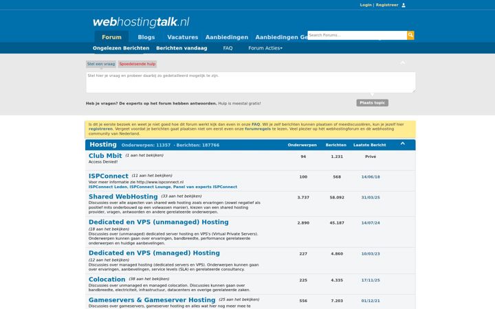 Captură de ecran a webhostingtalk.nl