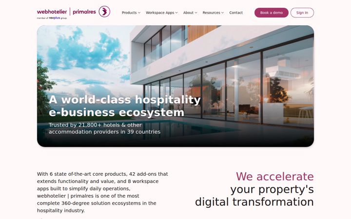 Screenshot ta' webhotelier.net