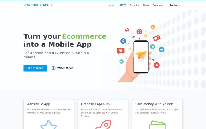 Screenshot of webintoapp.com