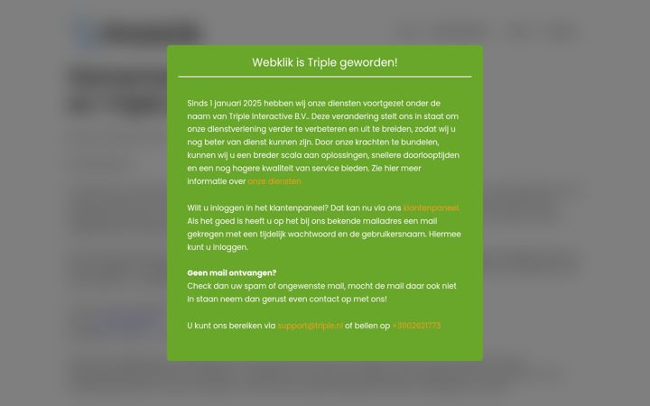 Ekrano kopija webklik.nl