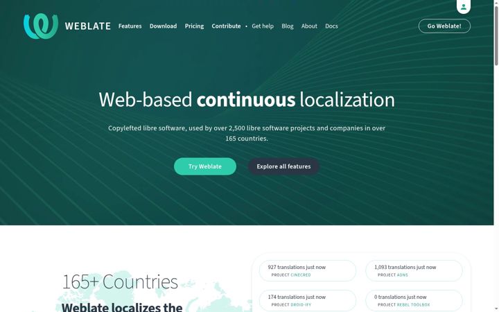 Screenshot of weblate.cloud