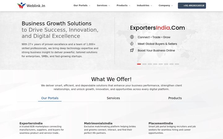Screenshot of weblink.in