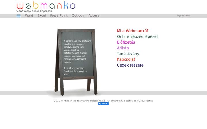 Skærmbillede af webmanko.hu