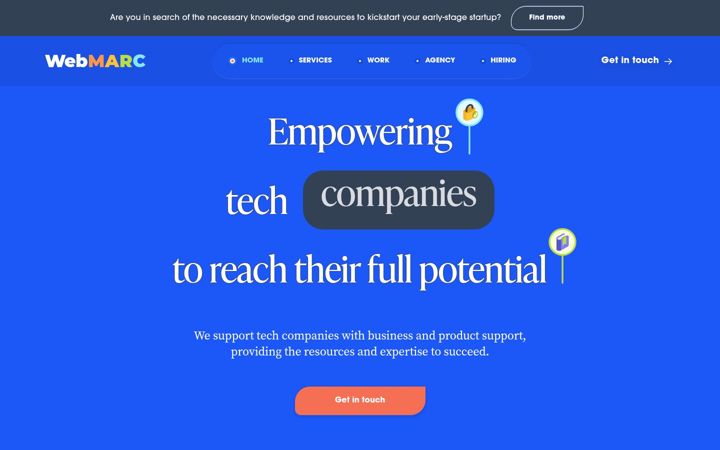 Екранна снимка на webmarc.io